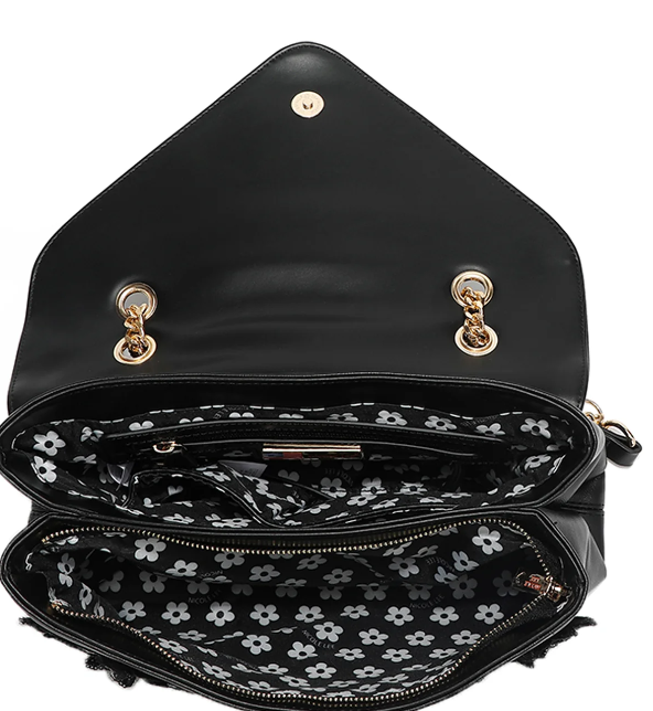 FLOWER SEQUIN FLAP BAG