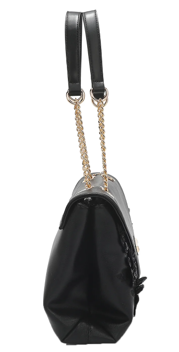 FLOWER SEQUIN FLAP BAG