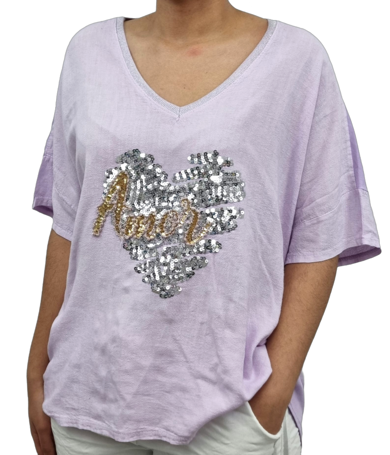 HEART linen top