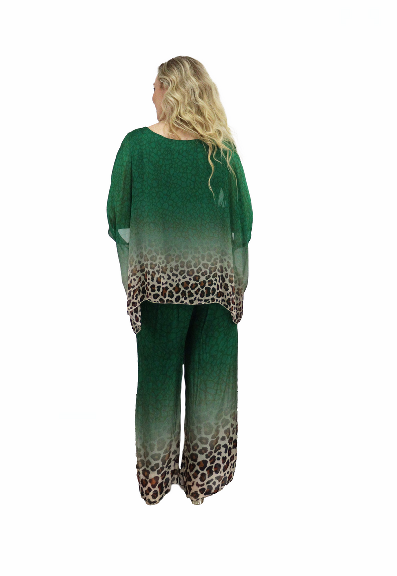 ZETA/PERKY silk top-pants set
