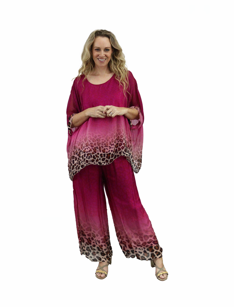 ZETA/PERKY silk top-pants set