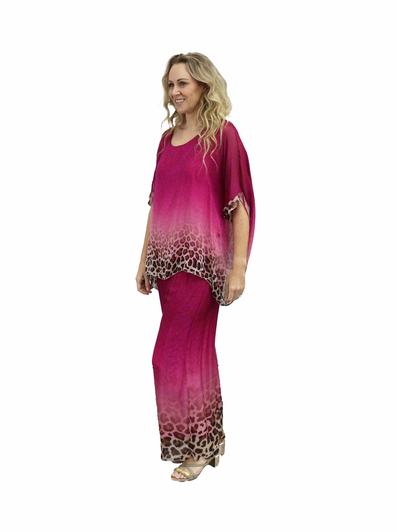 ZETA/PERKY silk top-pants set