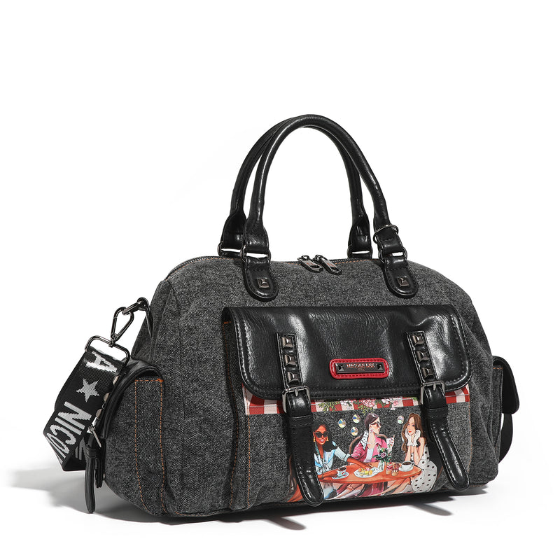 DENIM SISTERS SECRET MESSENGER HANDBAG