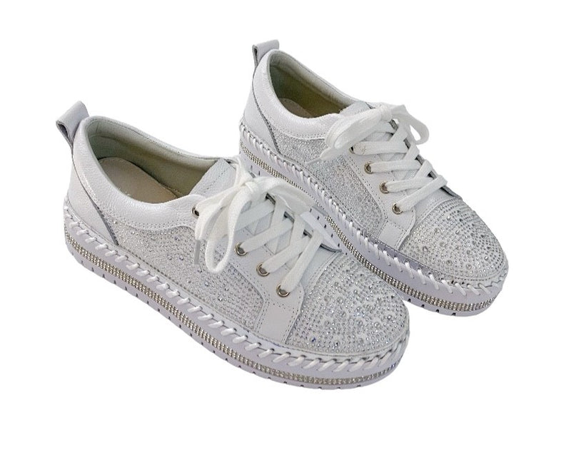 GLITZ leather sneakers