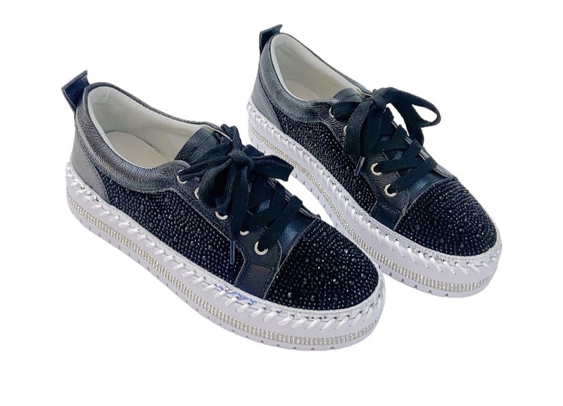 GLITZ leather sneakers