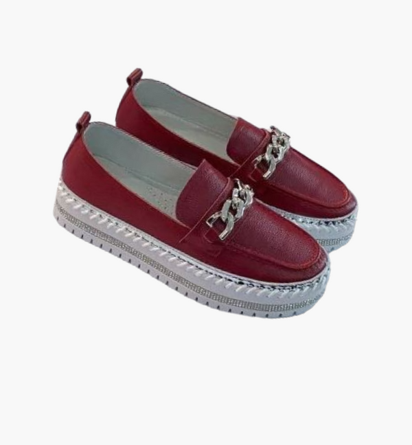 DION Buckled Leather Slip-Ons