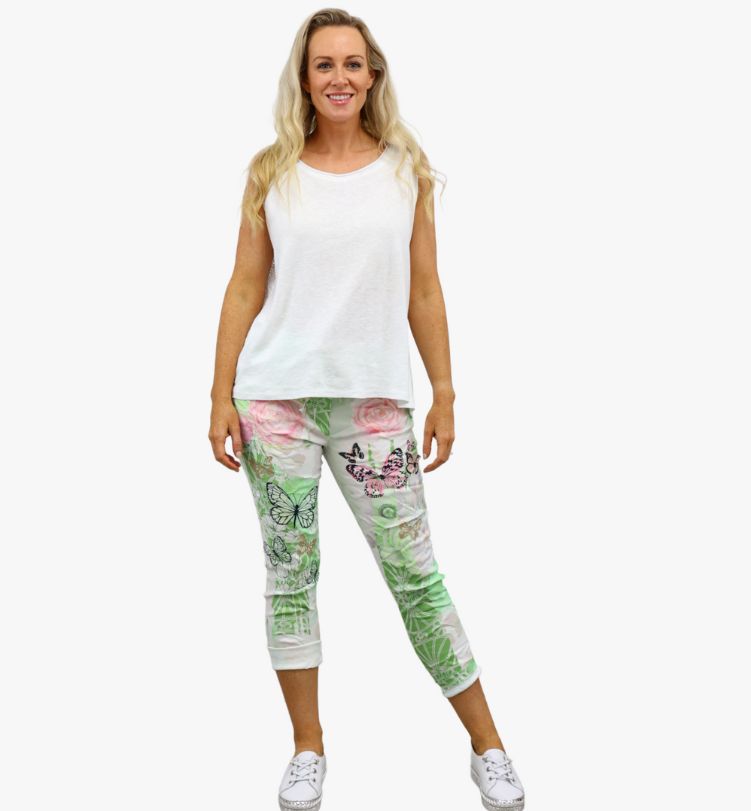 BUTTERFLY cotton stretch pants