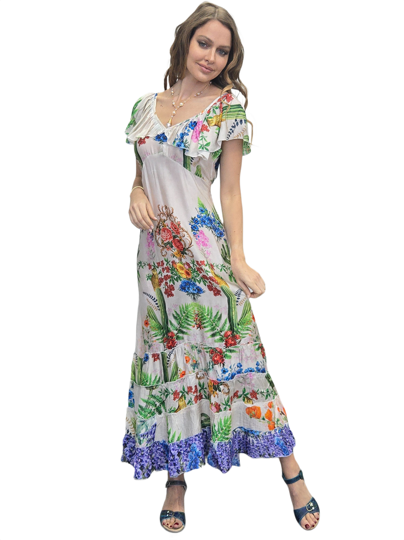 VALLI modal satin long dress