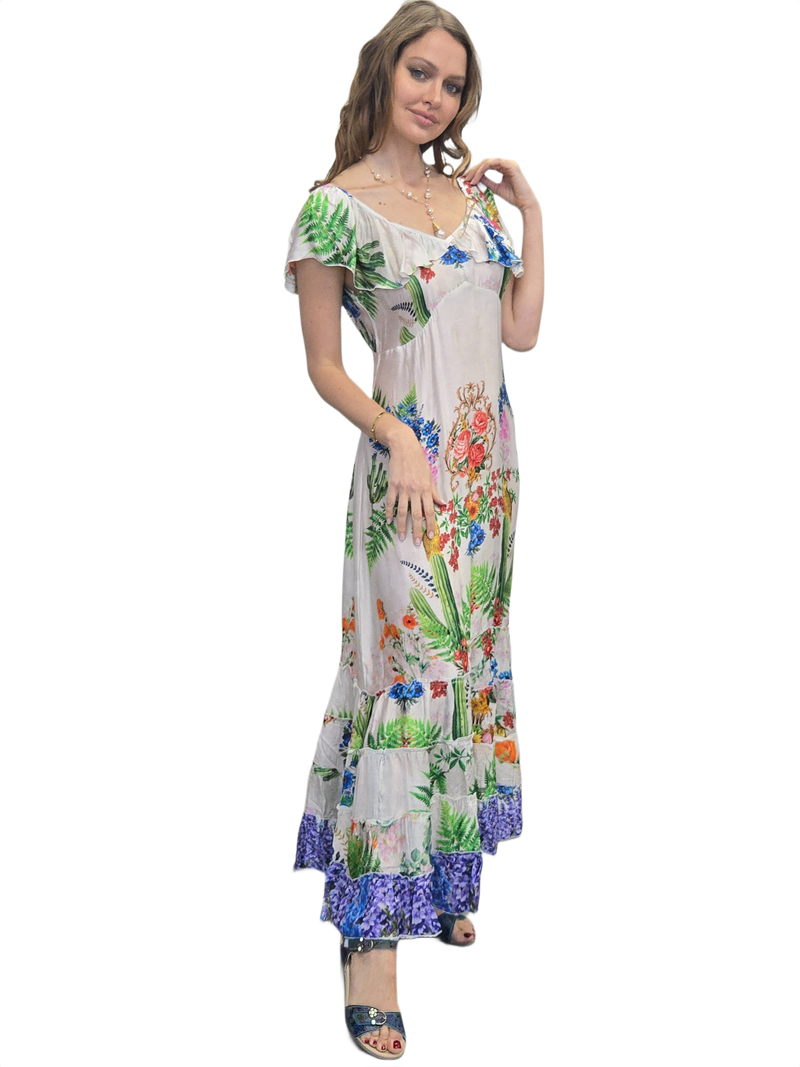 VALLI modal satin long dress