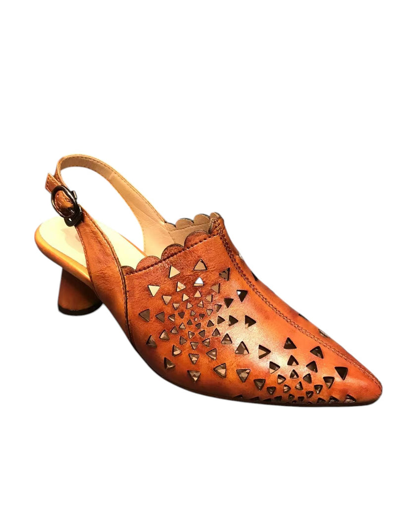 ROSA leather sling back heel