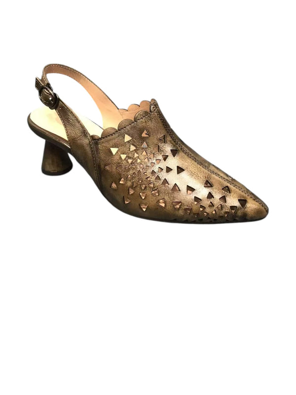ROSA leather sling back heel