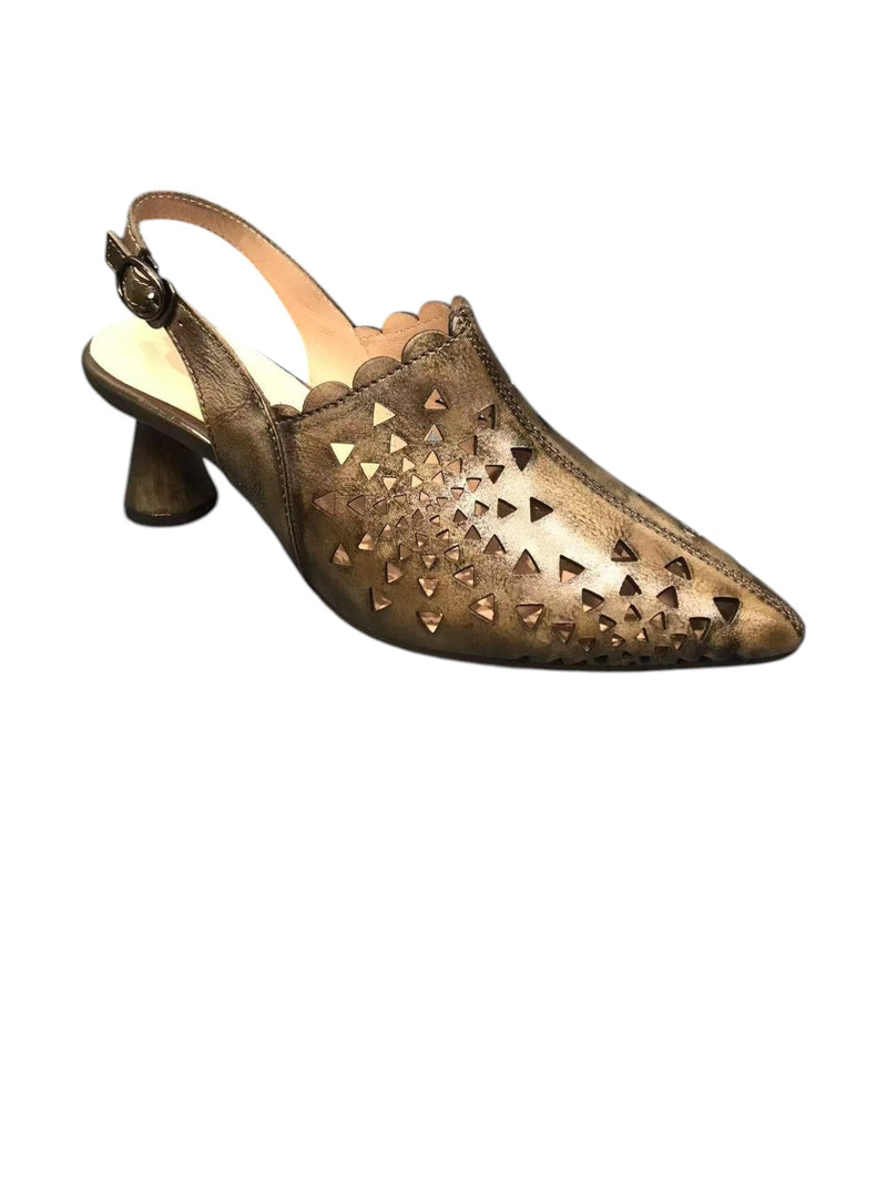 ROSA leather sling back heel