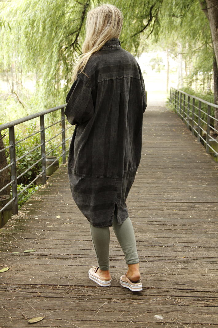 HAILEY Long Linen Shirt Jacket