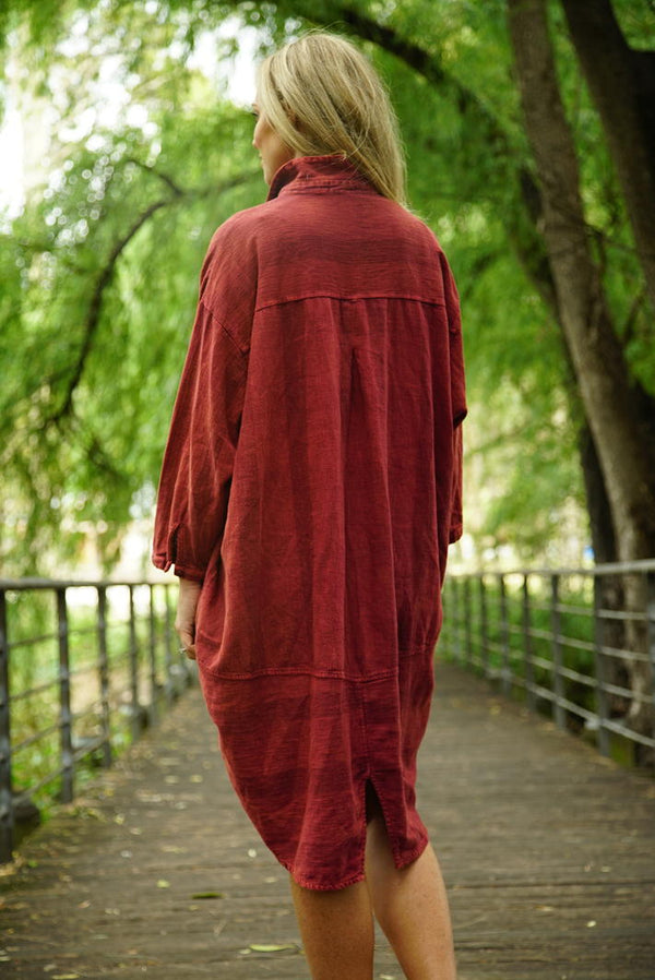 HAILEY Long Linen Shirt Jacket