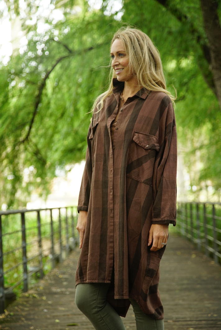 HAILEY Long Linen Shirt Jacket