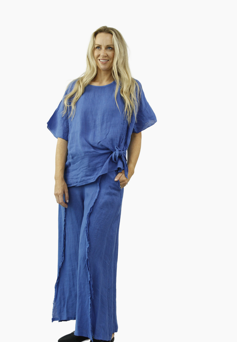 CASA BLANCA Linen top and pant set