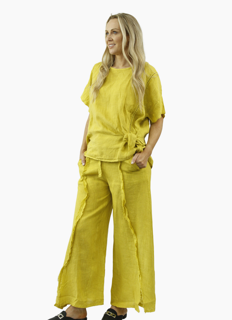 CASA BLANCA Linen top and pant set