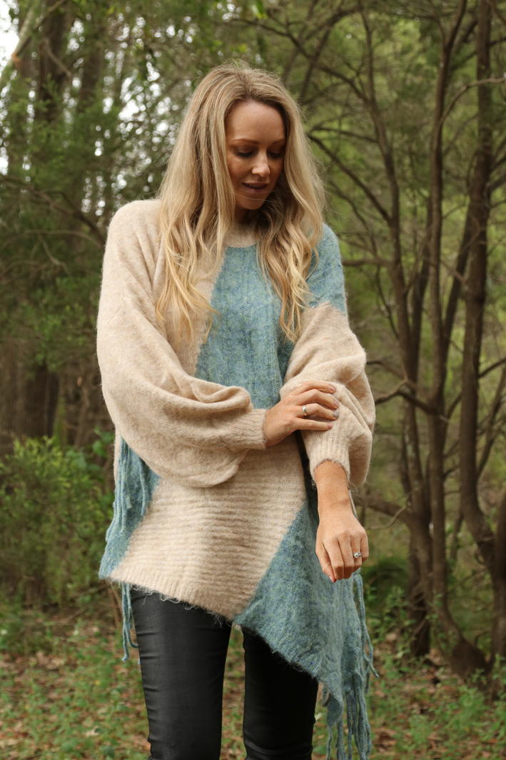 XENA asymmetrical wool top